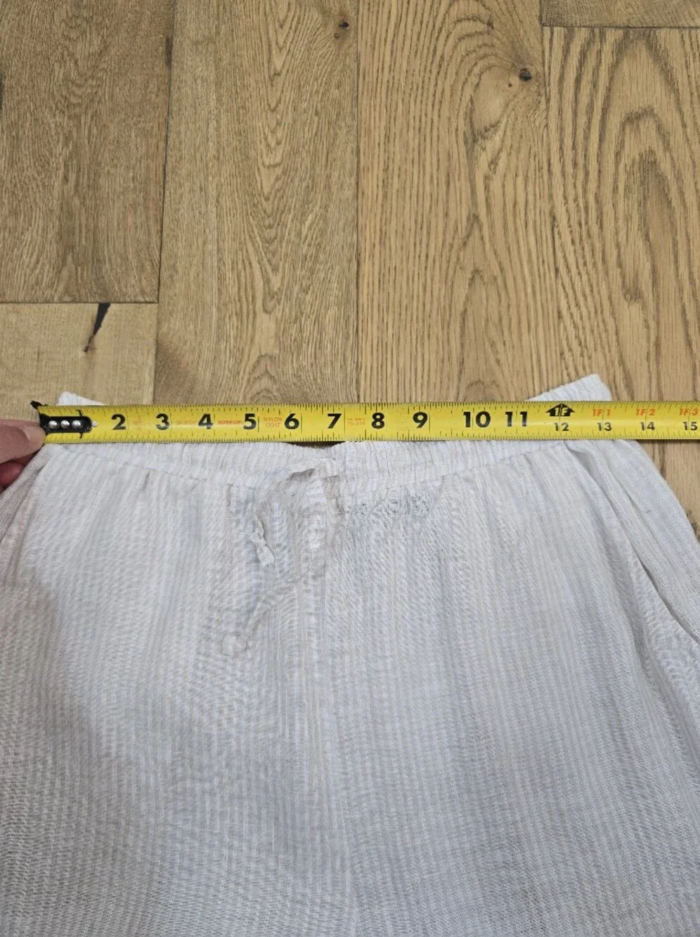 Mango Linen Blend Tan and White Stripped Cropped Linen Pant Size 2